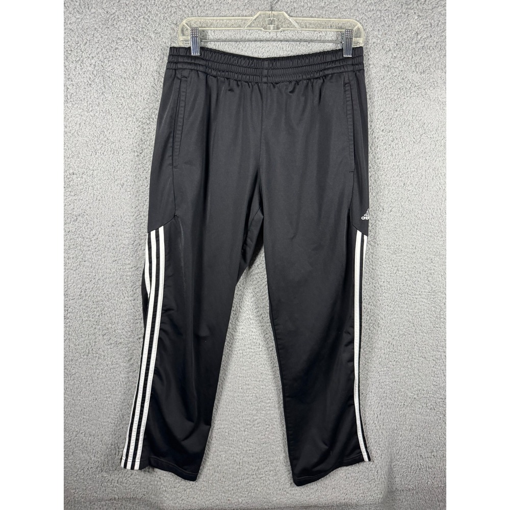 Y2K Adidas Mens Black White 3 Stripe Track Pants Size M 089811 AUF002 2000s